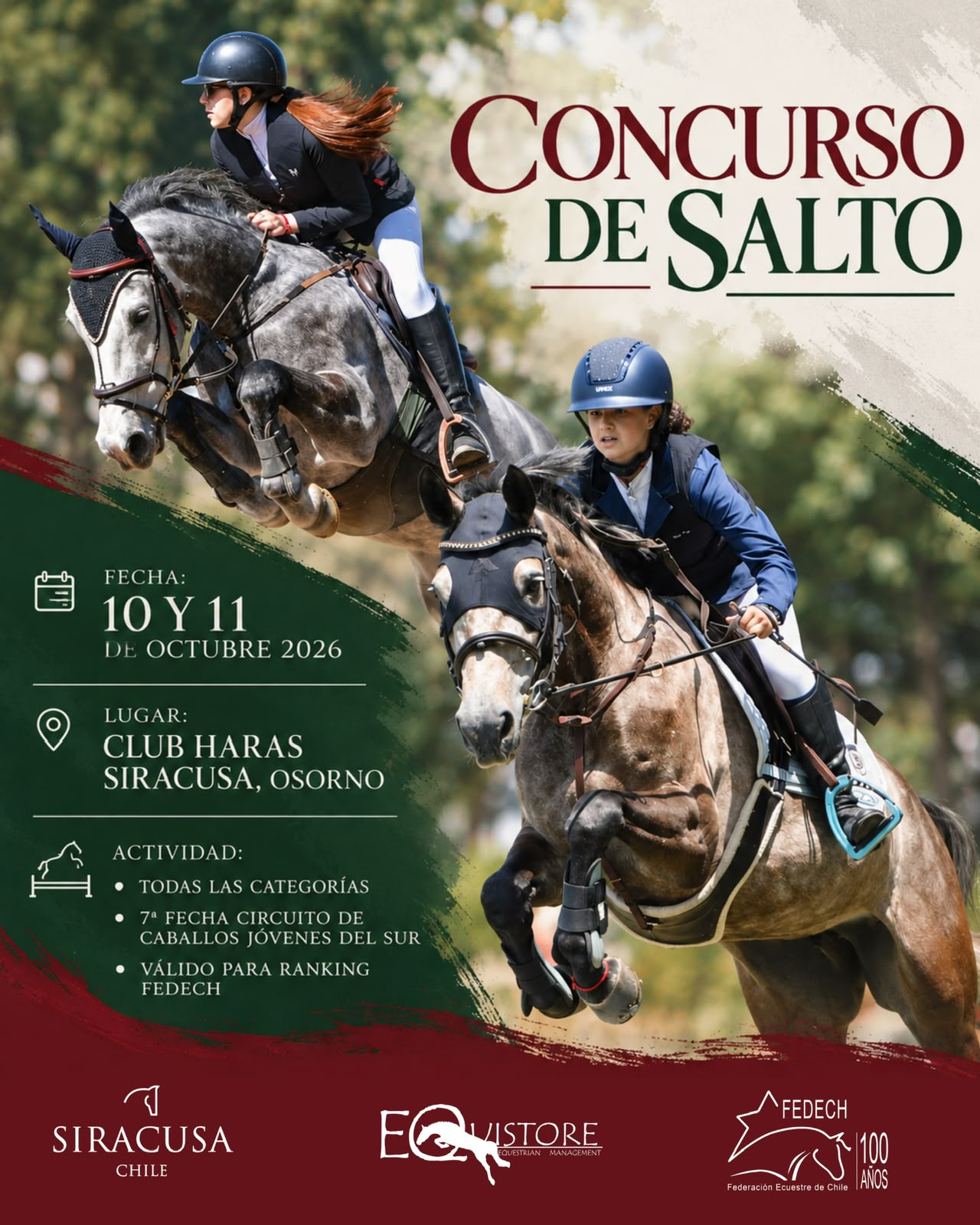 SIRACUSA INDOOR INVIERNO 2026,  7ma. fecha ranking caballos jóvenes del sur , Ranking FEDECH 2026